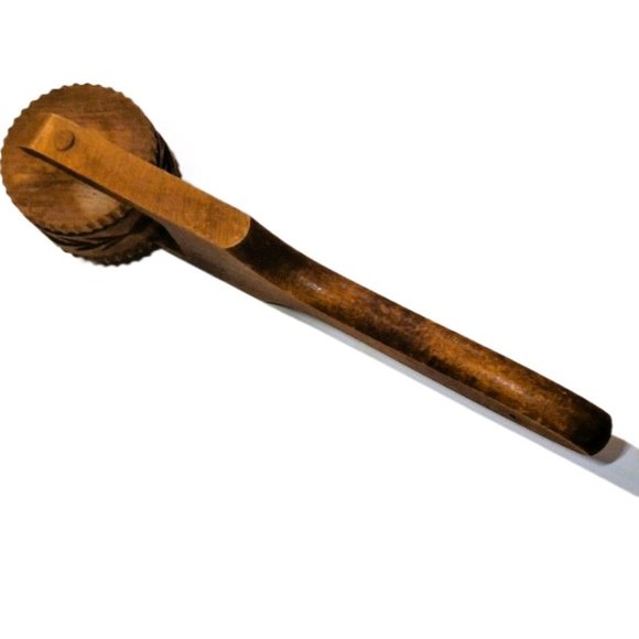 Old Vintage Wood Springerle Cookie Roller Pineapple Made in US Zone Germany 9" - Picture 3 of 12